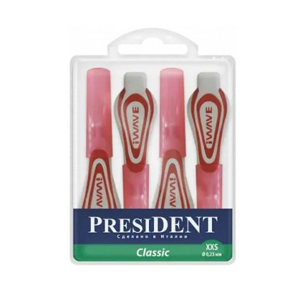 Ершики межзубные PRESIDENT Classic - размер XXS 0.23мм (1шт), PRESIDENT DENTAL / Италия