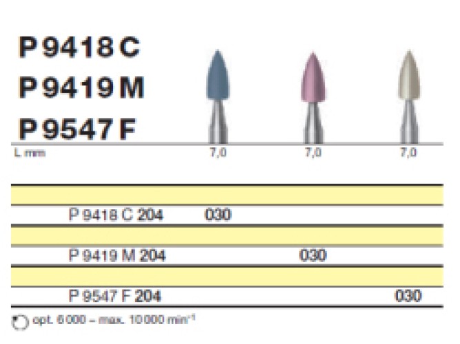 Полировочный бор по керамике 2-я ступень / P 9419 M 204.030, Drendel + Zweiling DIAMANT GmbH, Германия  